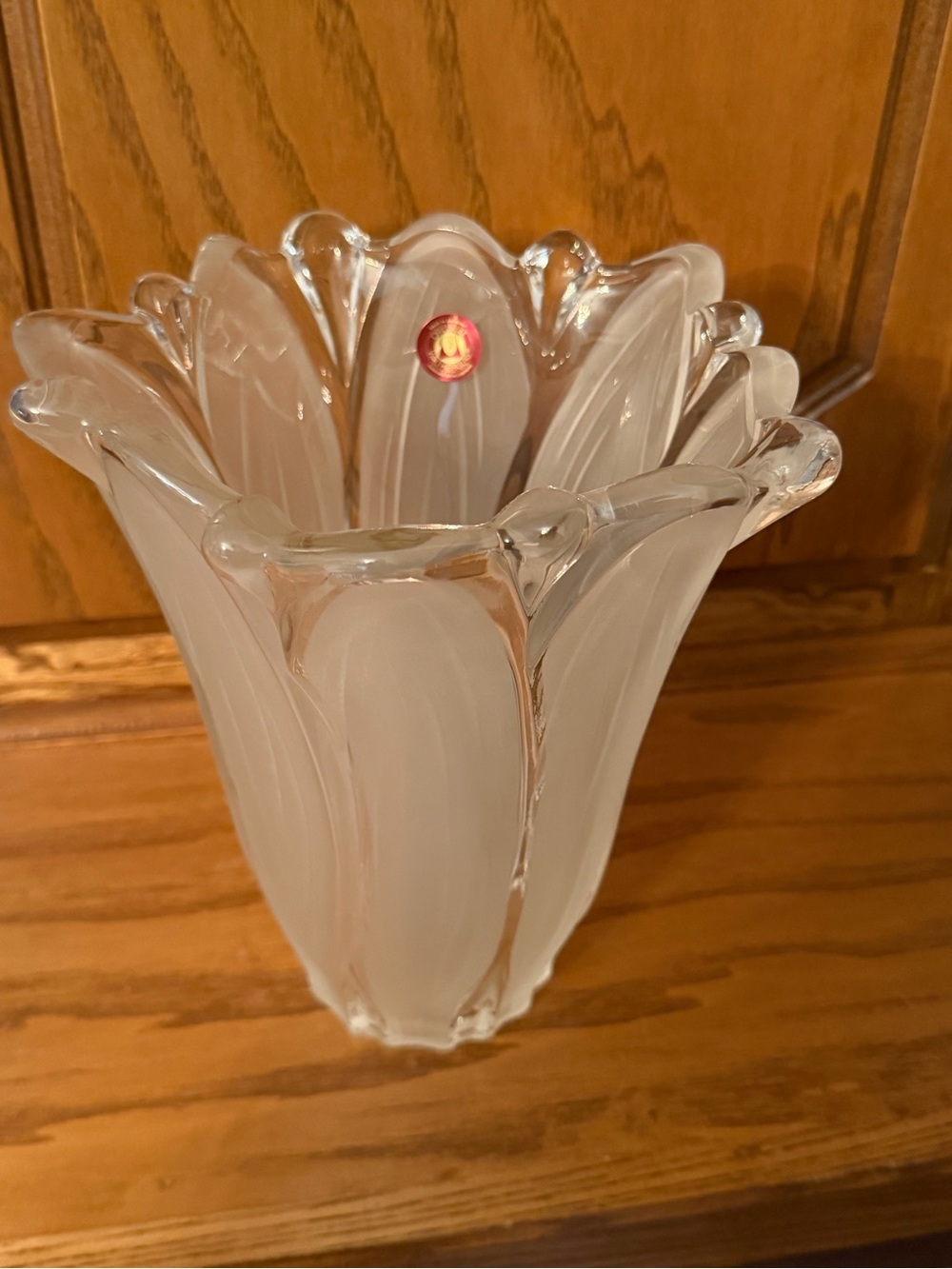 DECOR WALTHER Frosted White Tulip Glass Vase